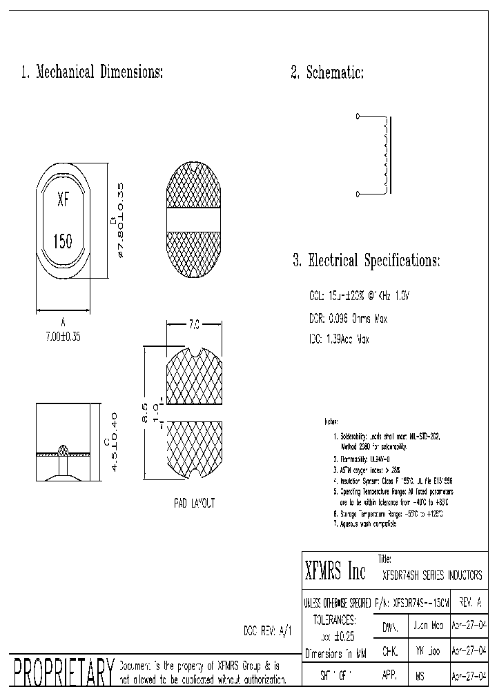 XFSDR74SH-150M_9037873.PDF Datasheet