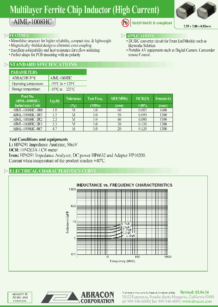 AIML-1008HC-1R0_9039577.PDF Datasheet
