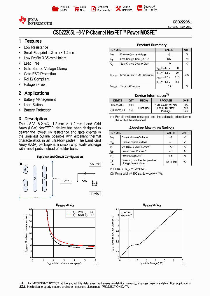CSD22205LT_9040765.PDF Datasheet