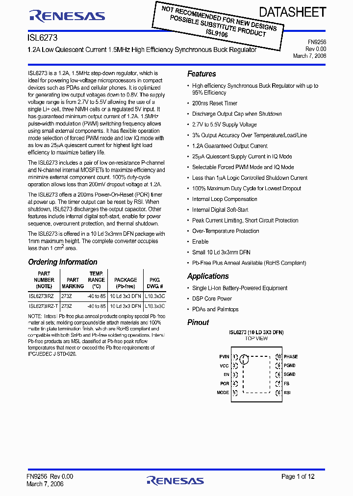 ISL6273IRZ_9042007.PDF Datasheet