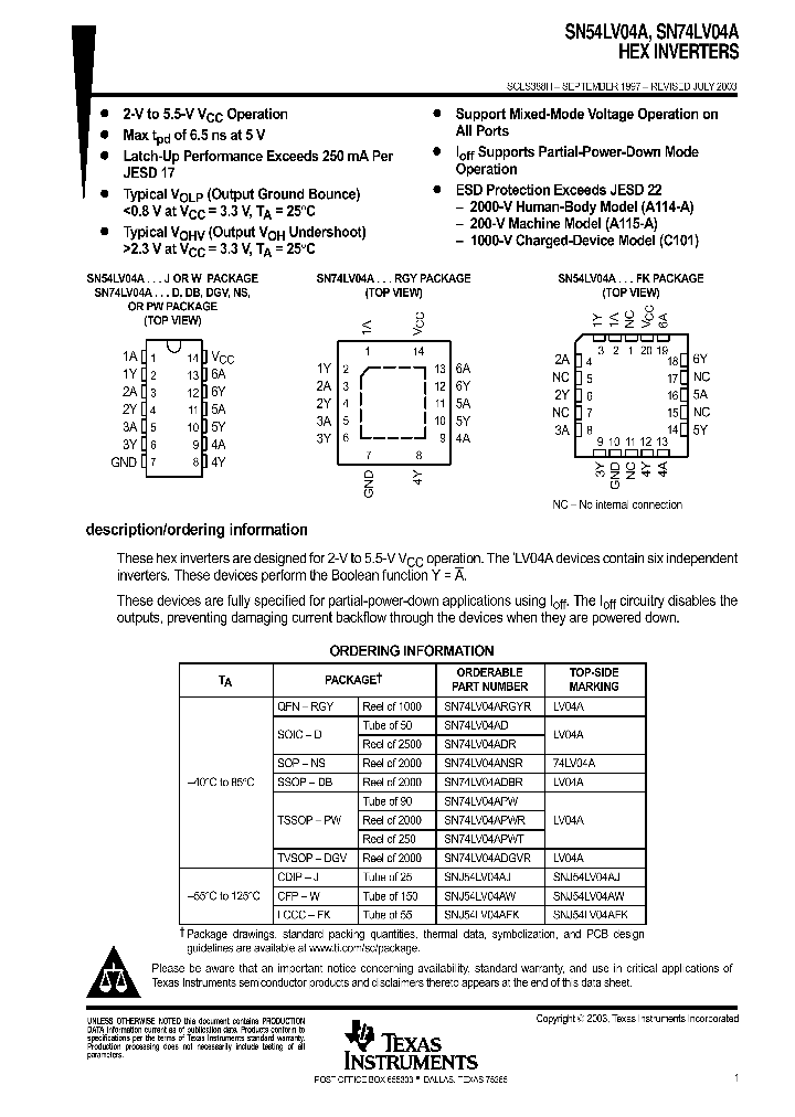 SN74LV04APW_9045319.PDF Datasheet