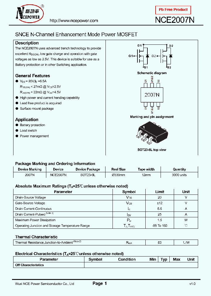 NCE2007N_9046662.PDF Datasheet