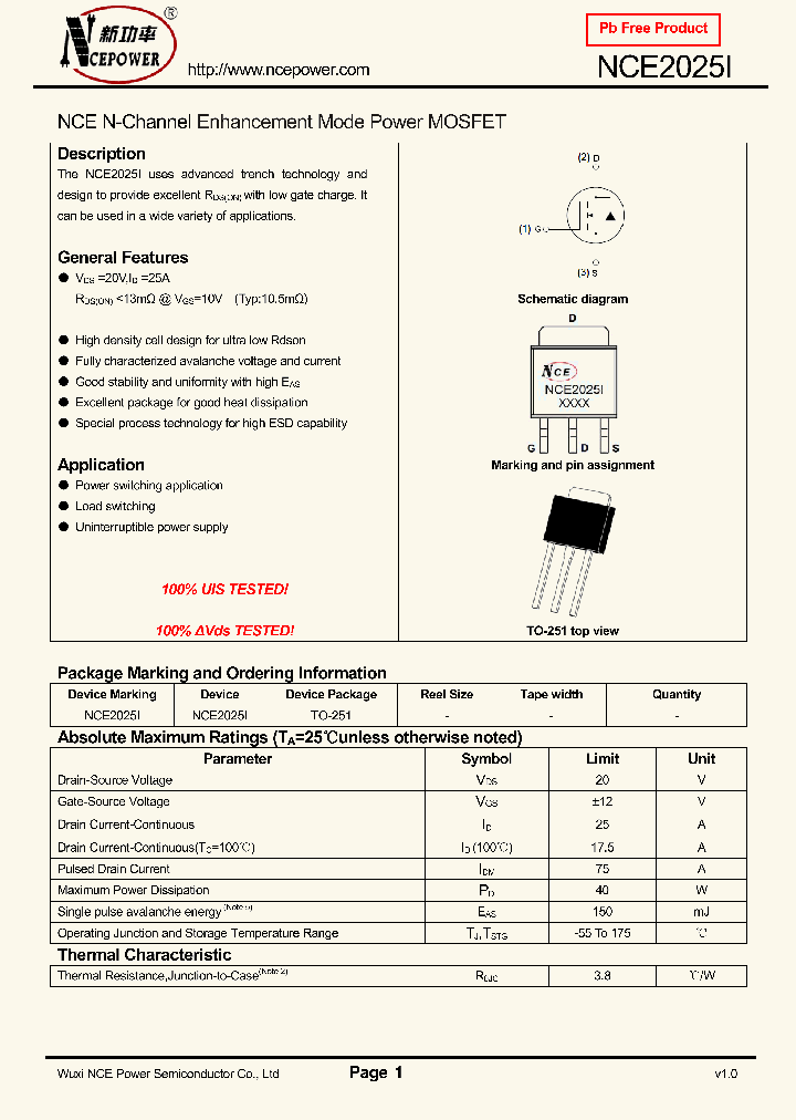 NCE2025I_9046663.PDF Datasheet