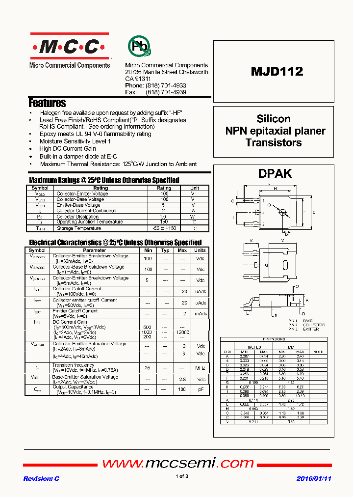 MJD112_9048318.PDF Datasheet