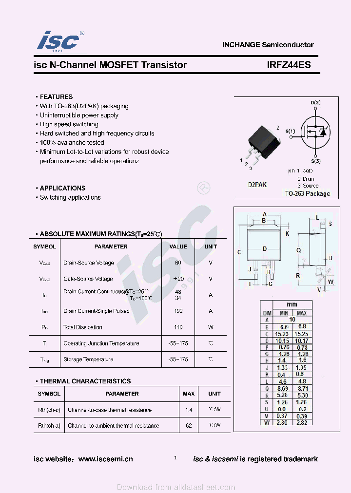 IRFZ44ES_9049056.PDF Datasheet