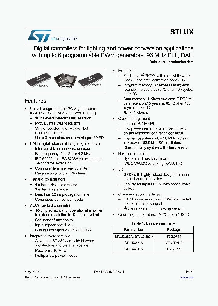 STLUX285A_9050007.PDF Datasheet