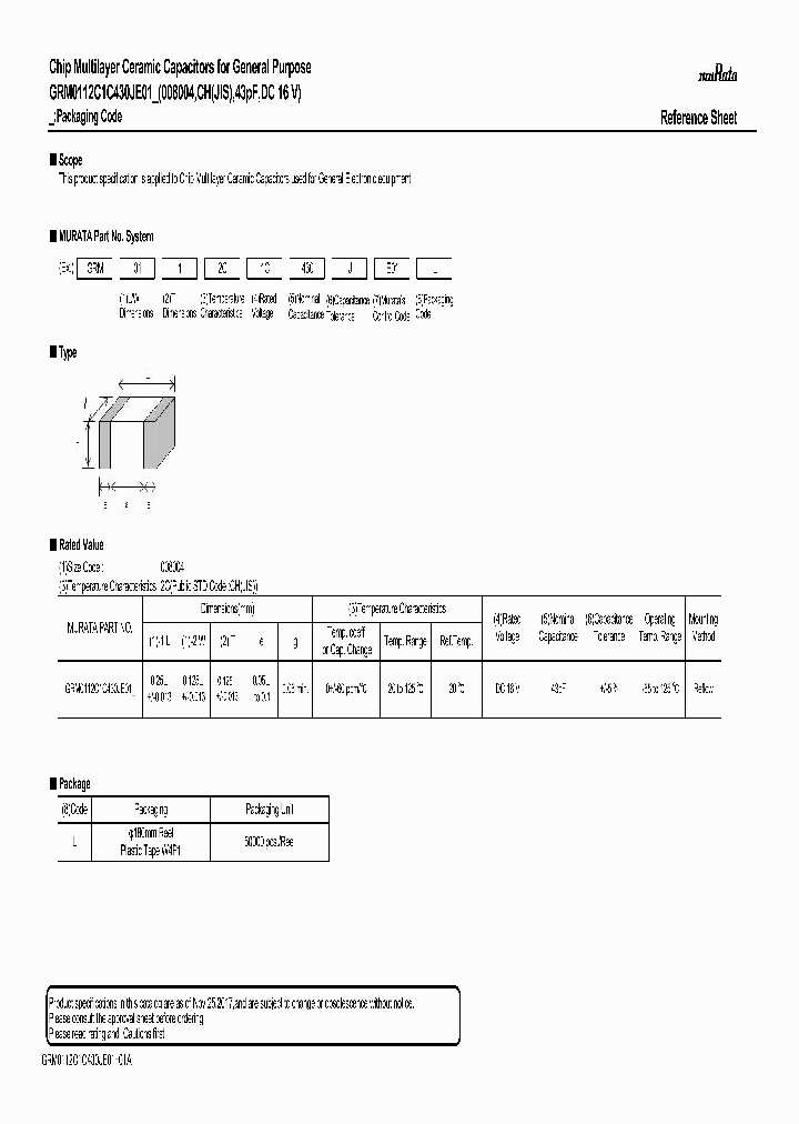 GRM0112C1C430JE01_9050361.PDF Datasheet