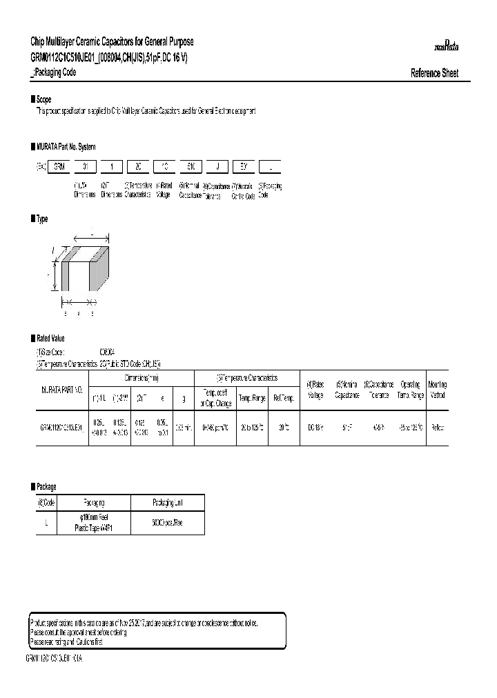 GRM0112C1C510JE01_9050365.PDF Datasheet