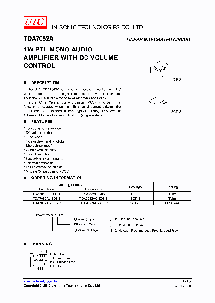 TDA7052A_9050682.PDF Datasheet