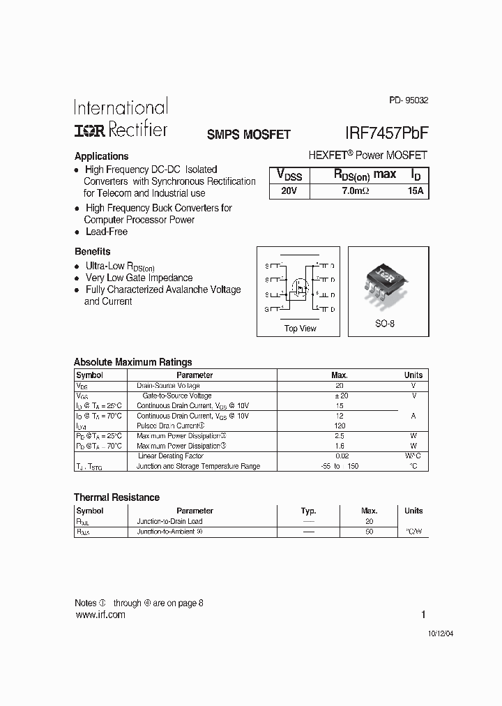 IRF7457PBF_9051557.PDF Datasheet