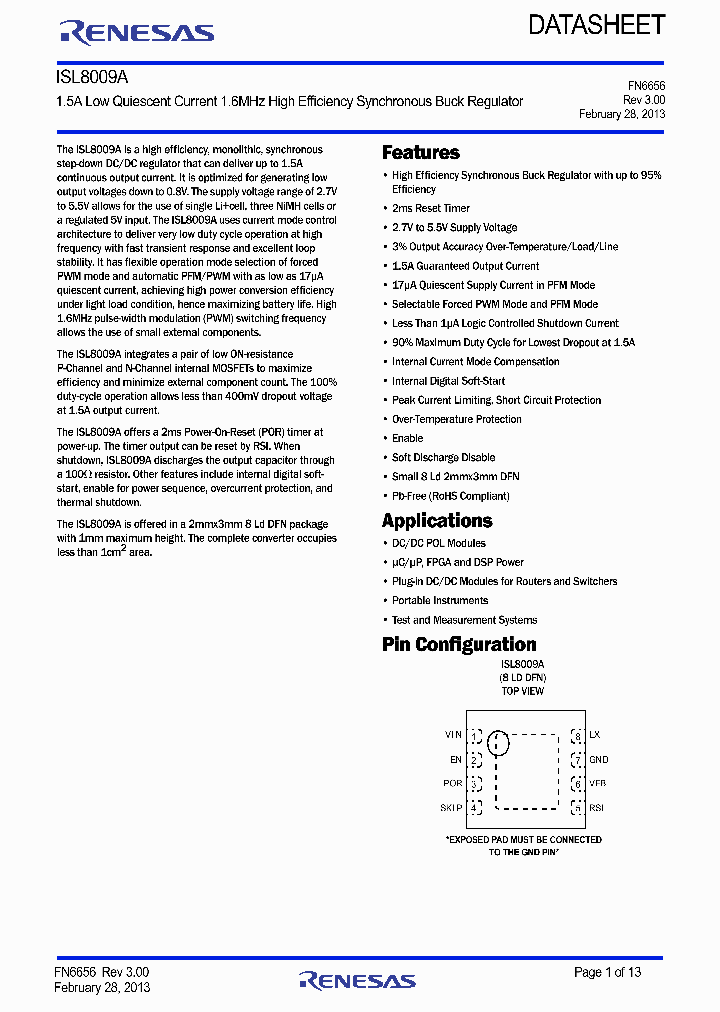 ISL8009A_9052139.PDF Datasheet