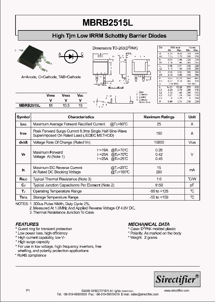 MBRB2515L_9052236.PDF Datasheet