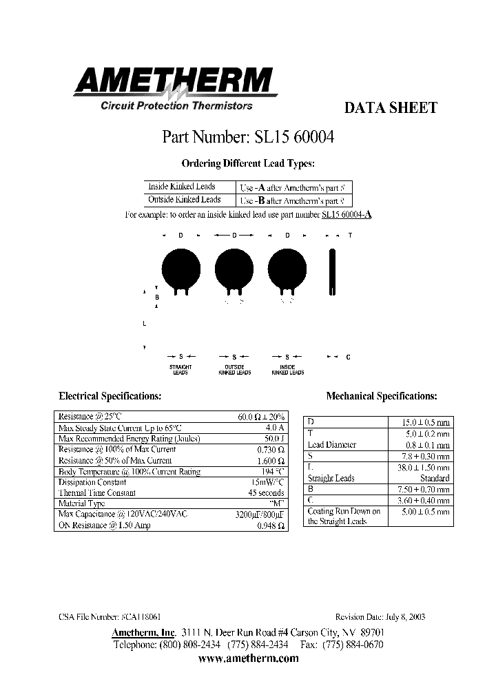 SL1560004_9052610.PDF Datasheet