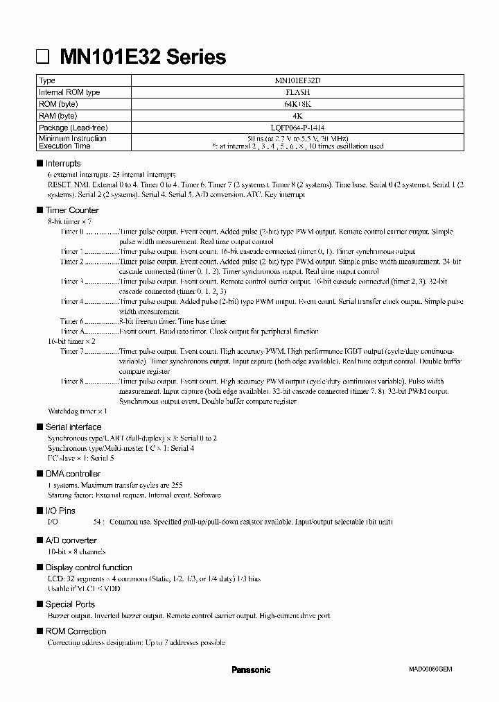 MN101EF32D_9053545.PDF Datasheet