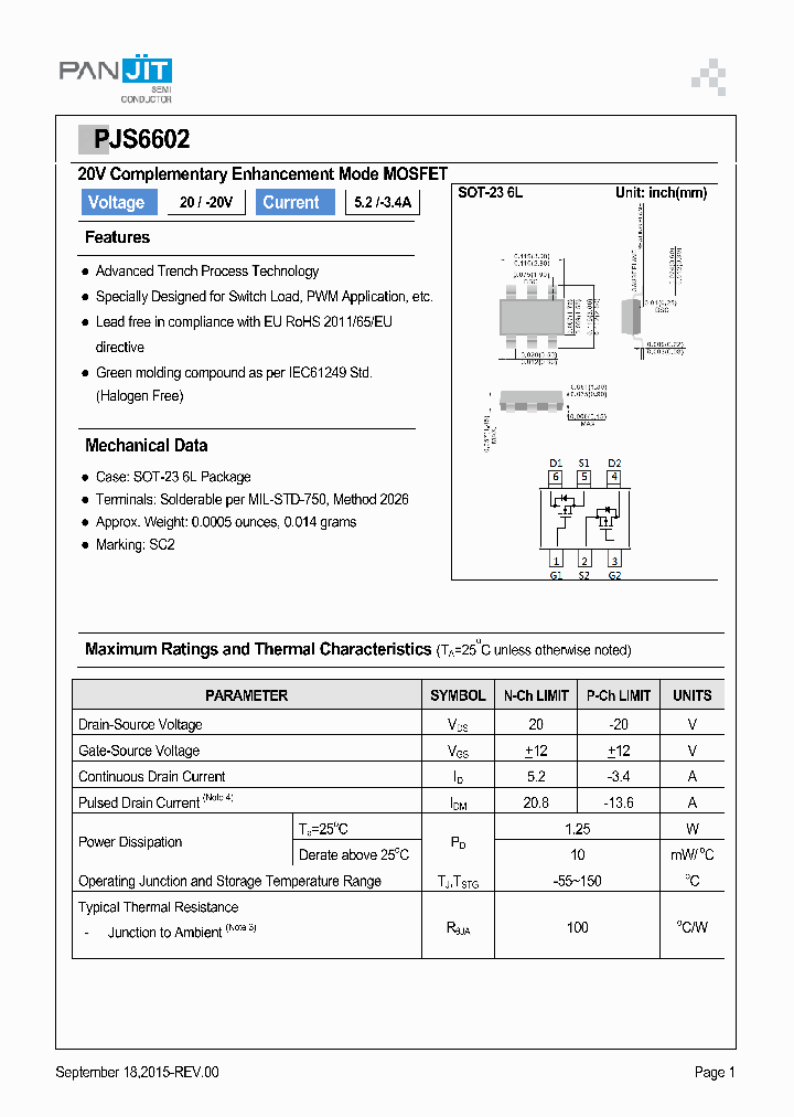 PJS6602_9054400.PDF Datasheet
