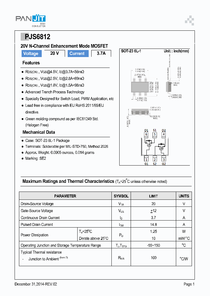 PJS6812_9054409.PDF Datasheet