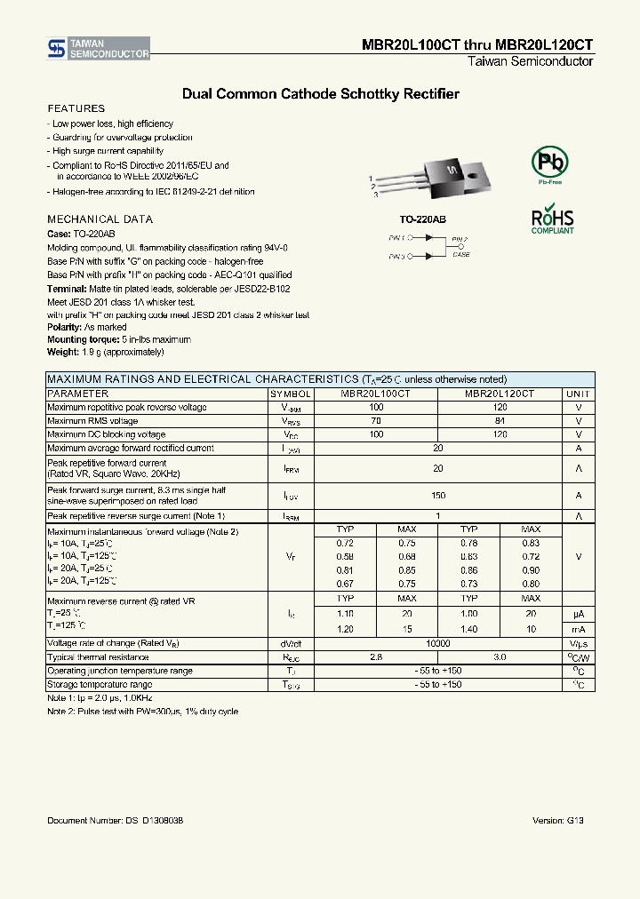 MBR20L100CT_9054449.PDF Datasheet