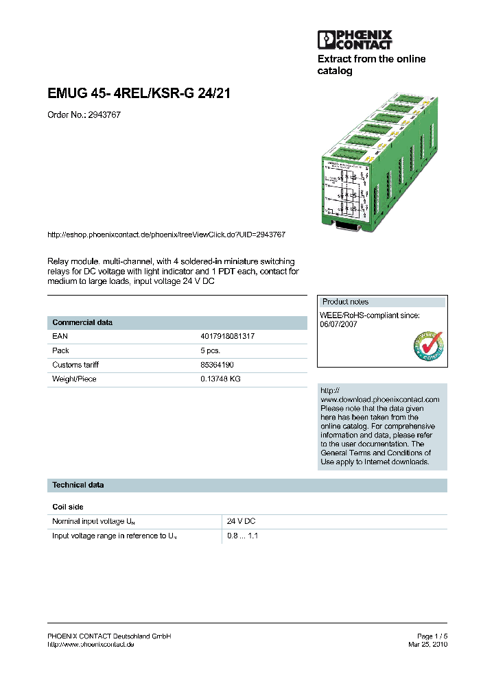 EMUG45-4REL_9055141.PDF Datasheet