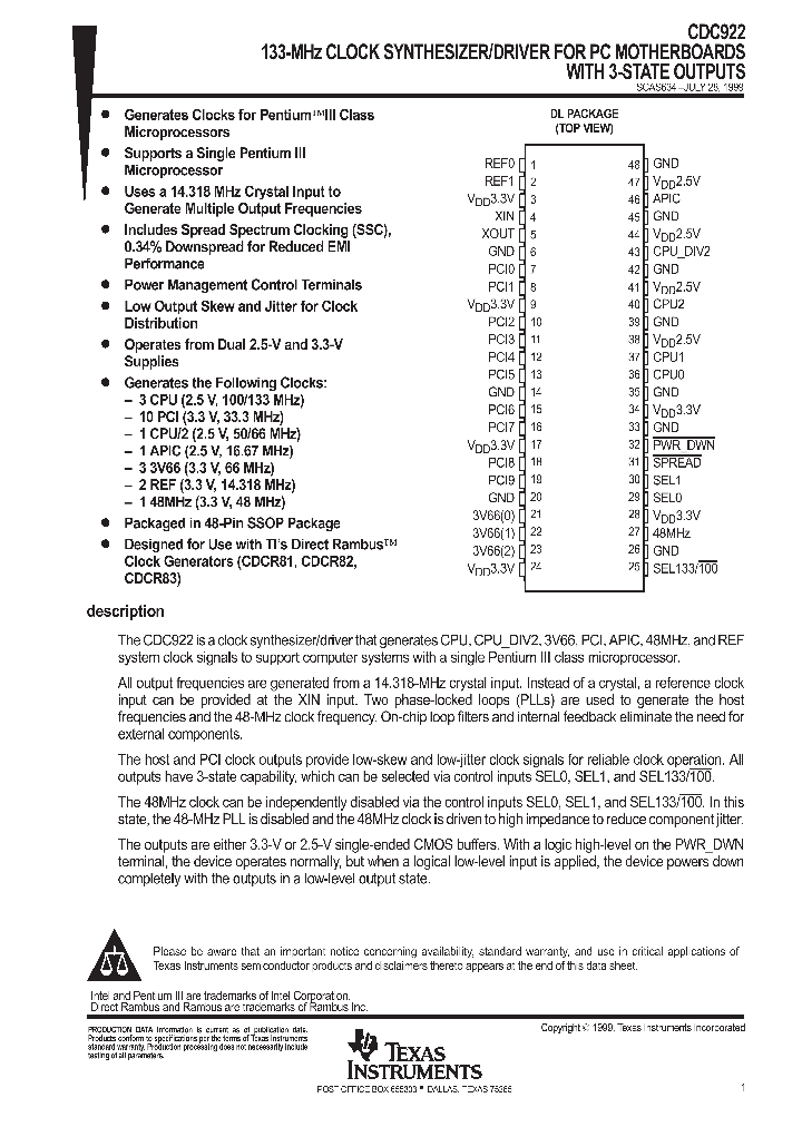 CDC922DL_9055983.PDF Datasheet