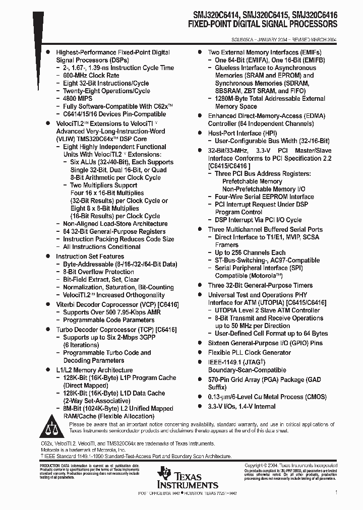 SMJ32C6414C_9057300.PDF Datasheet