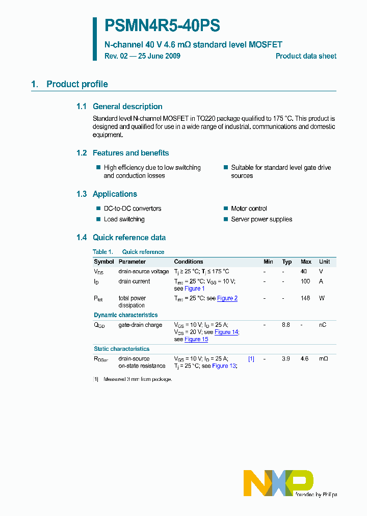 PSMN4R5-40PS_9061108.PDF Datasheet