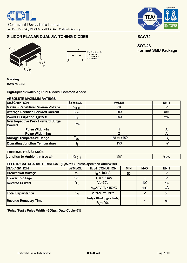 BAW74_9061621.PDF Datasheet
