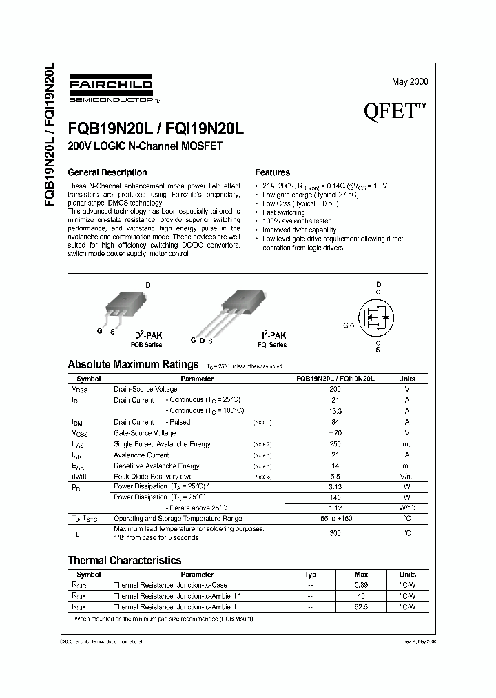 FQI19N20L_9061688.PDF Datasheet