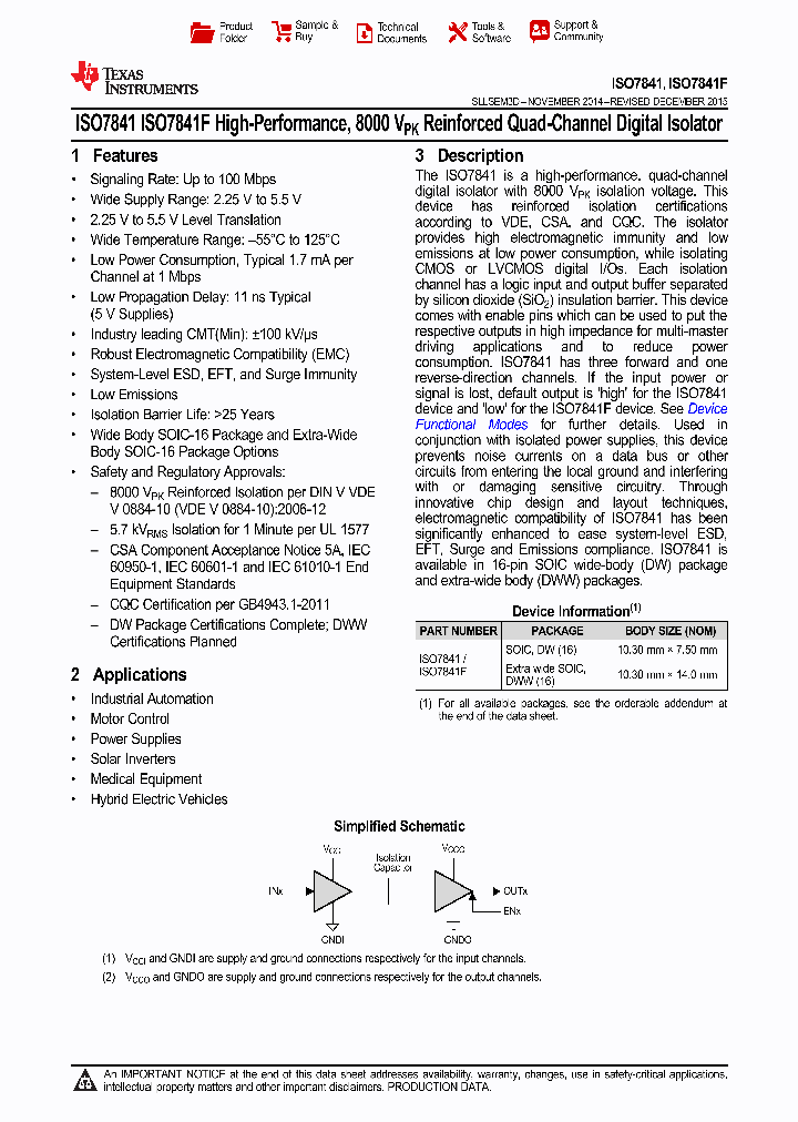 ISO7841_9061967.PDF Datasheet