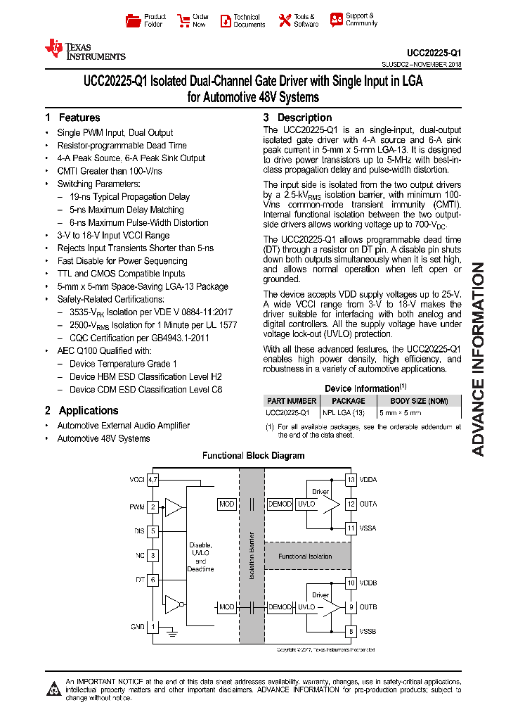 UCC20225_9063123.PDF Datasheet