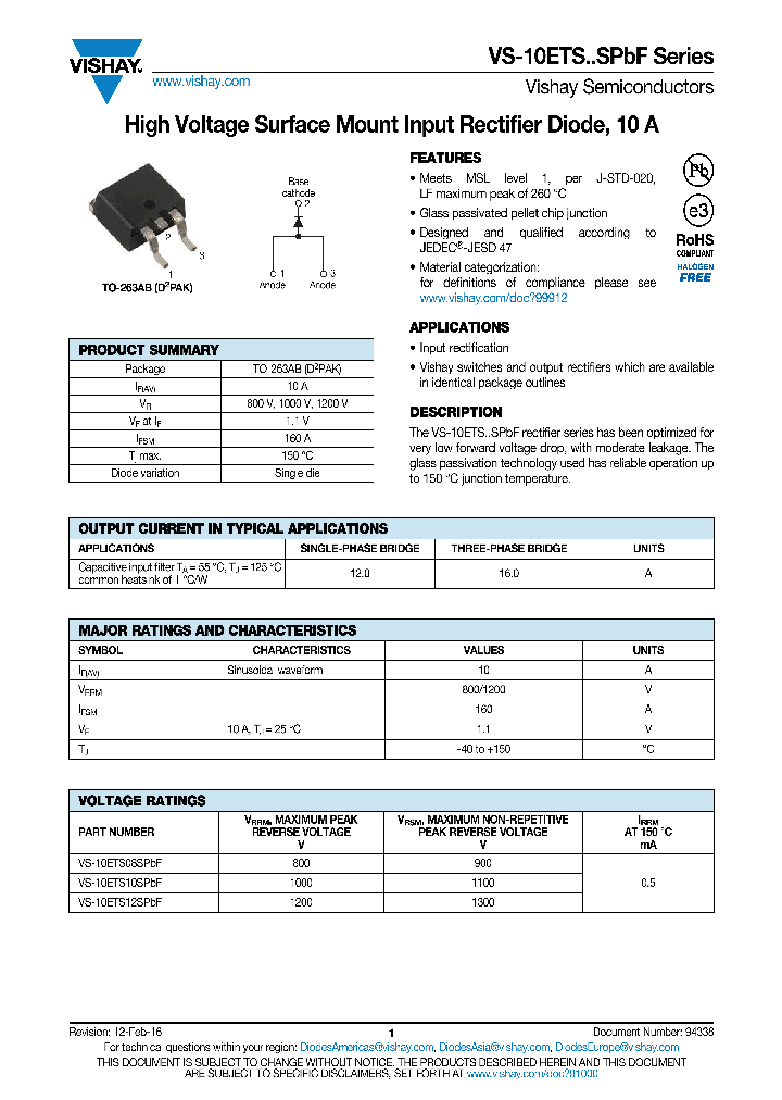 VS-10ETS10STRLPBF_9063223.PDF Datasheet