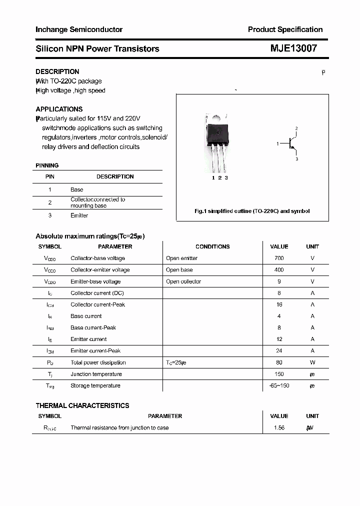 MJE13007_9065264.PDF Datasheet