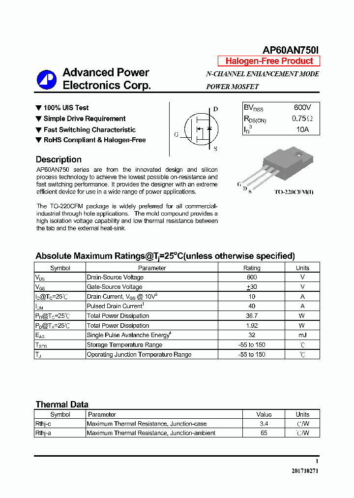 AP60AN750I_9065410.PDF Datasheet