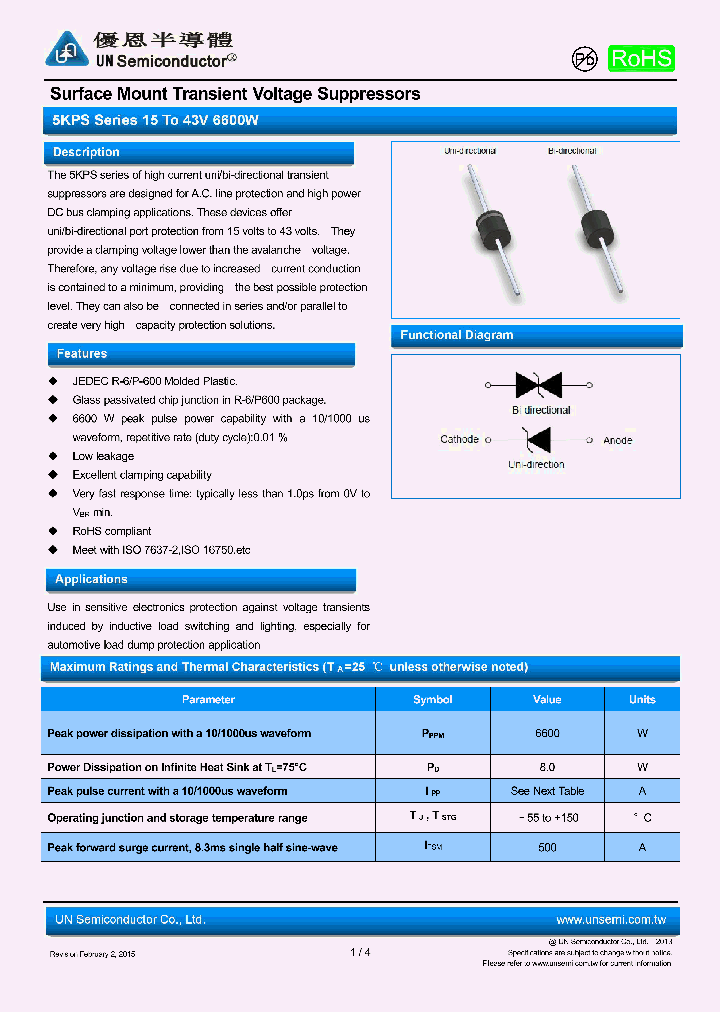 5KP15AS_9068112.PDF Datasheet