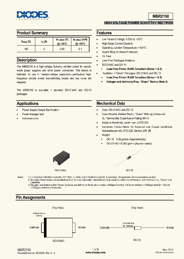 MBR2150_9071783.PDF Datasheet