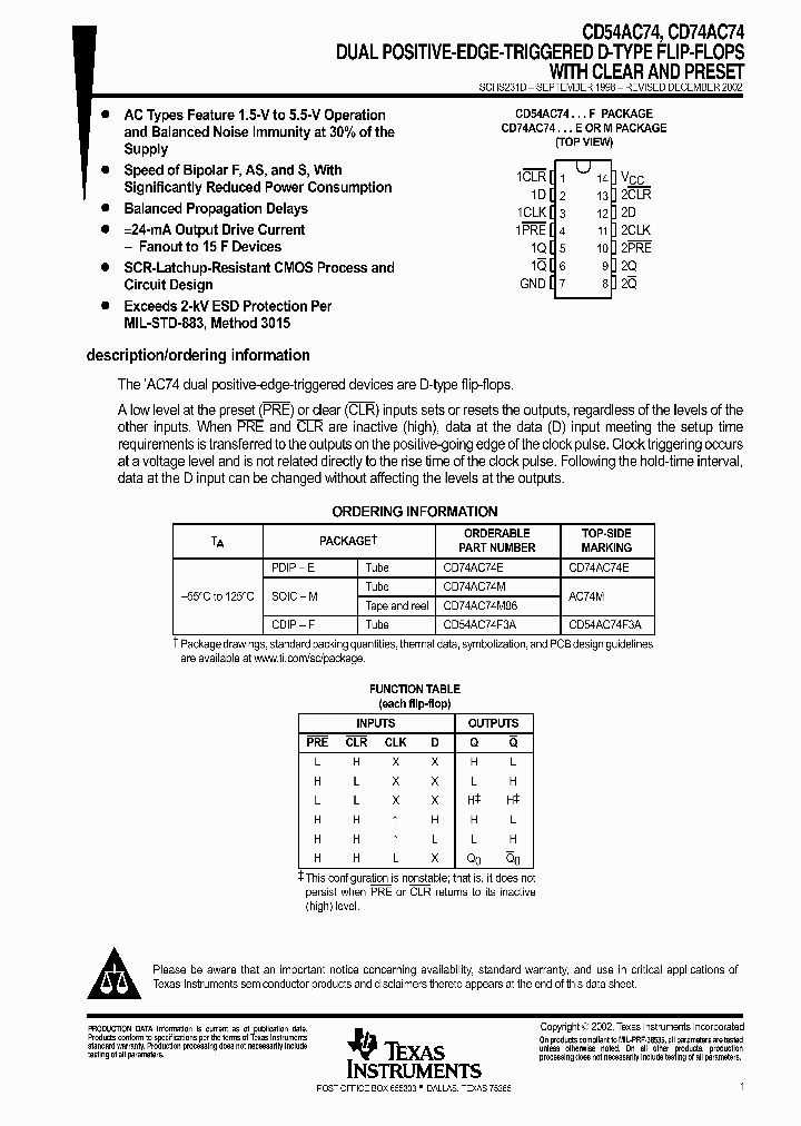 CD74AC74_9071949.PDF Datasheet