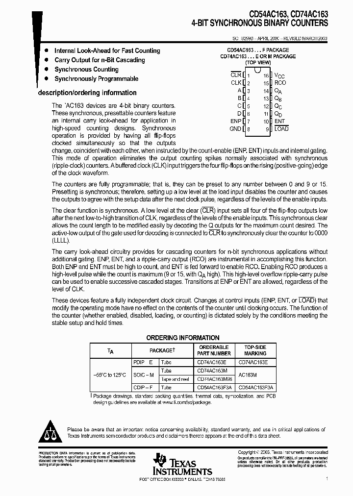 CD74AC163M96_9071977.PDF Datasheet