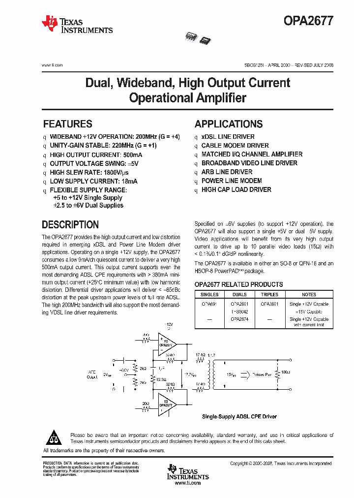 OPA2677H2K5_9072042.PDF Datasheet