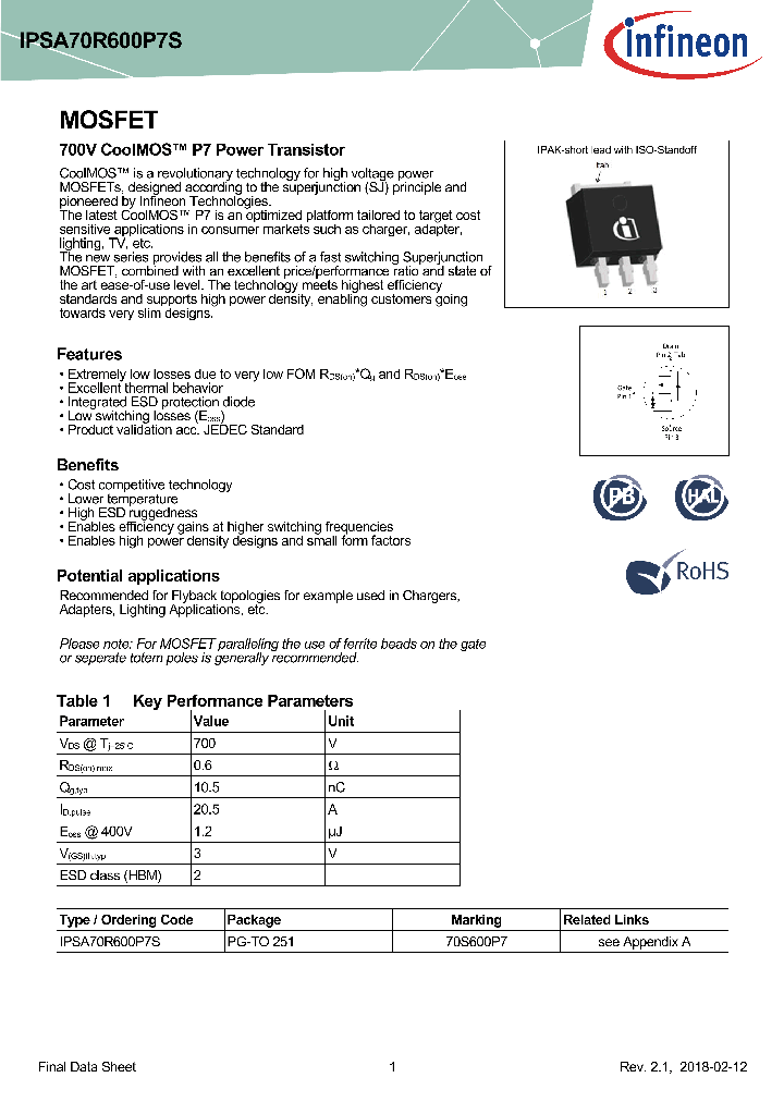IPSA70R600P7S_9072162.PDF Datasheet