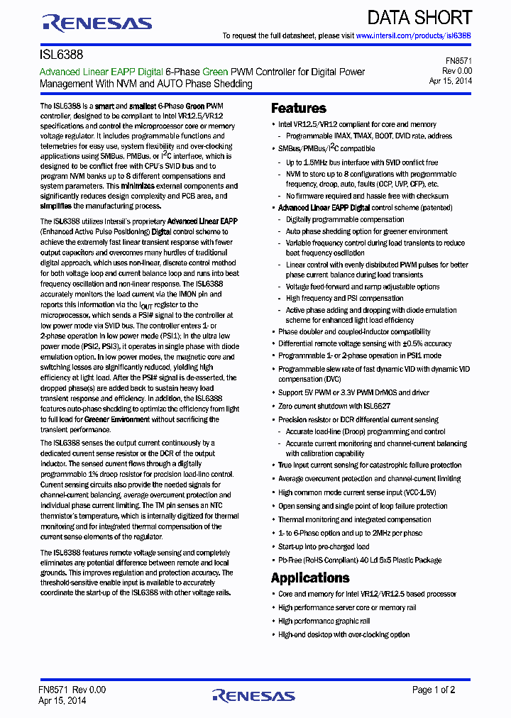 ISL6388_9073510.PDF Datasheet