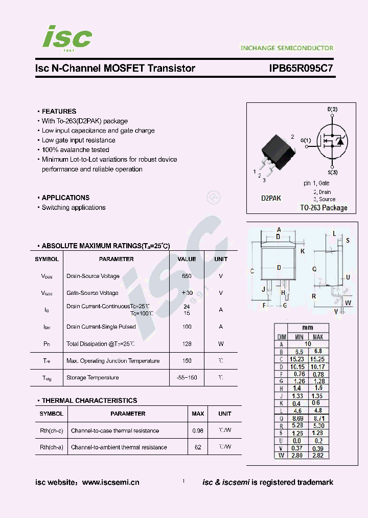 IPB65R095C7_9074975.PDF Datasheet