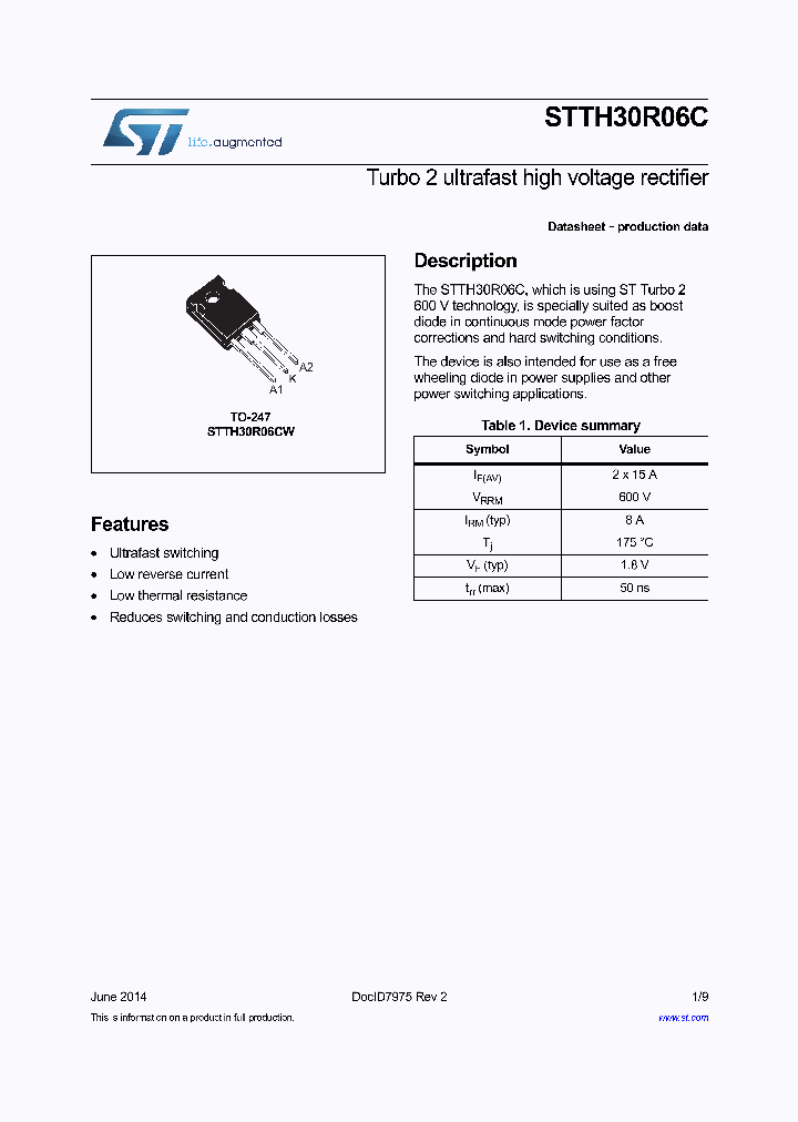 STTH30R06C_9075452.PDF Datasheet