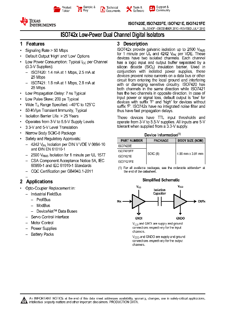 ISO7420E-15_9076001.PDF Datasheet