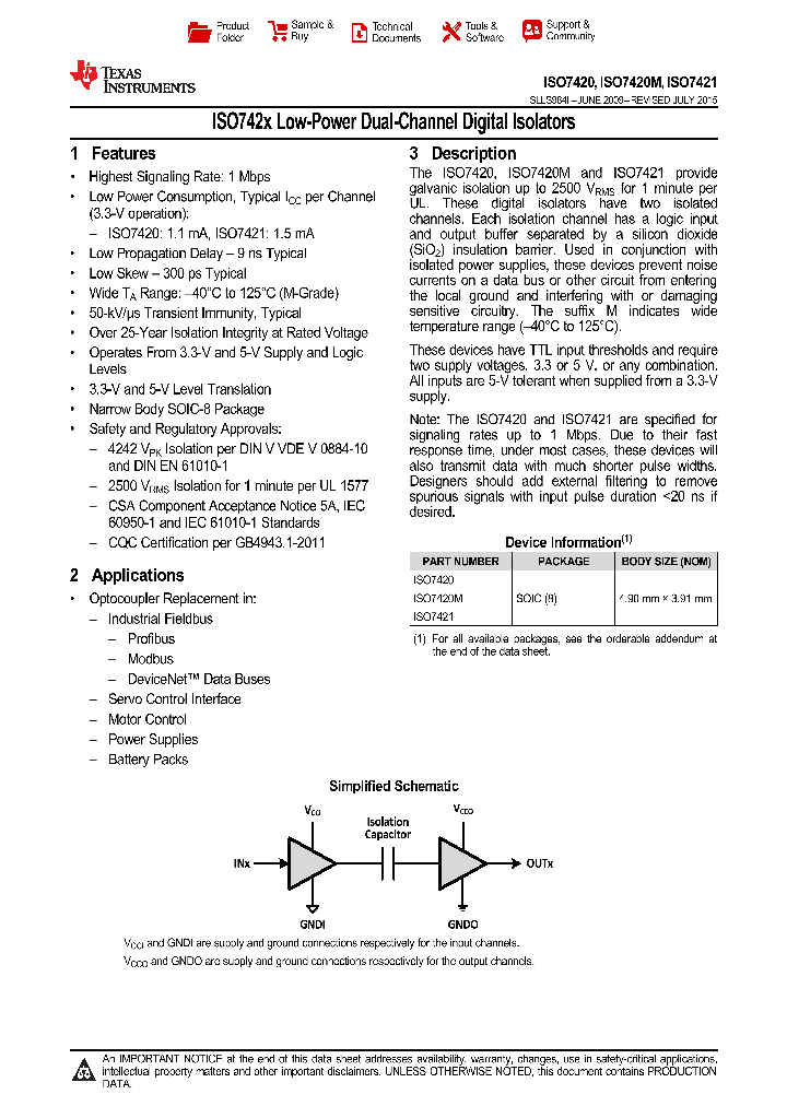 ISO7420M_9076007.PDF Datasheet