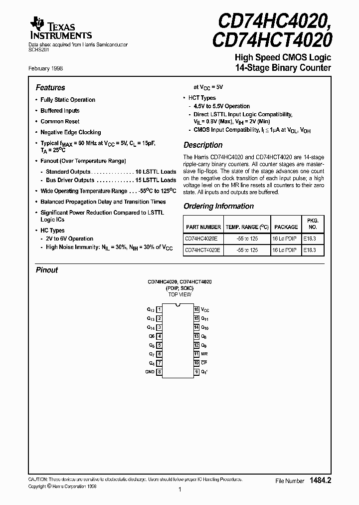 CD74HC4020E_9076590.PDF Datasheet