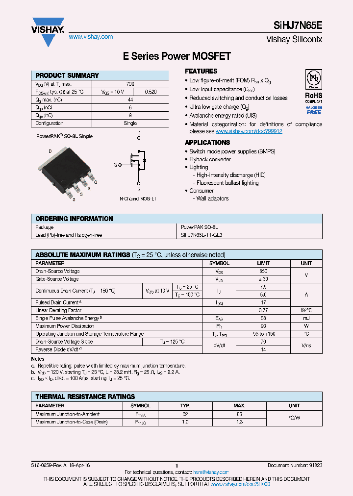 SIHJ7N65E_9077824.PDF Datasheet