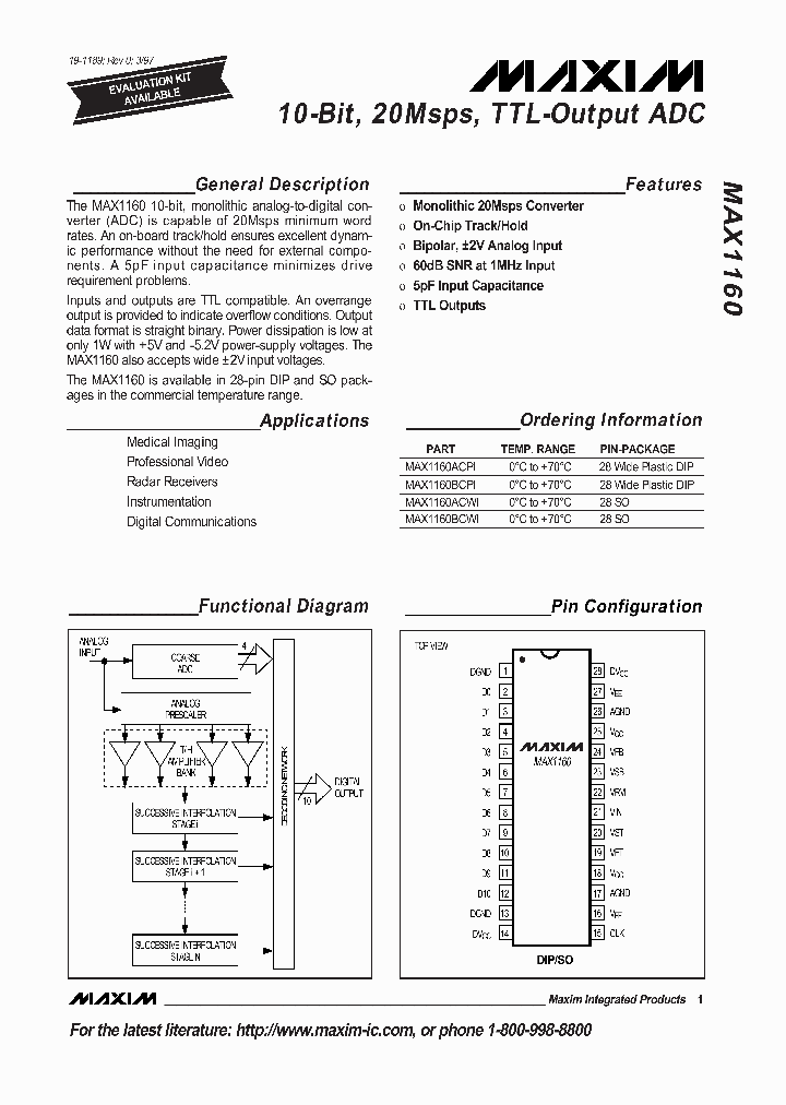 MAX1160BCPI_9078067.PDF Datasheet