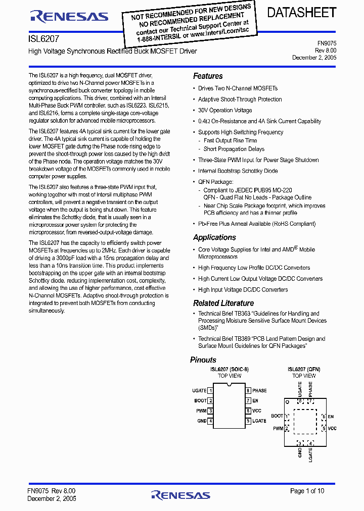 ISL6207HBZ_9078136.PDF Datasheet