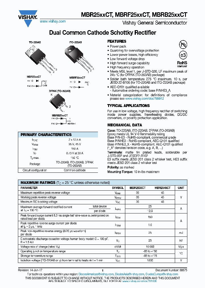 MBR2545CT-E3_9078401.PDF Datasheet