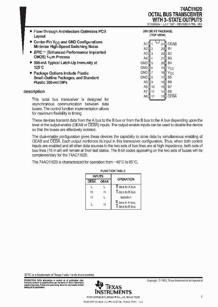 74AC11620DBLE_9078541.PDF Datasheet
