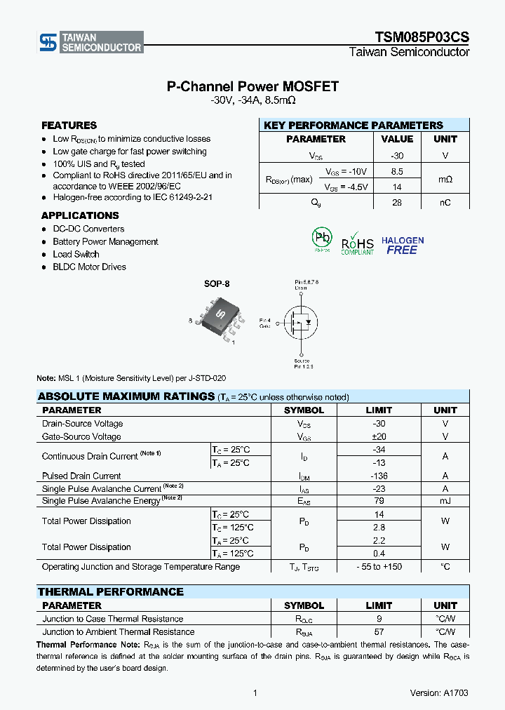 TSM085P03CS_9080076.PDF Datasheet